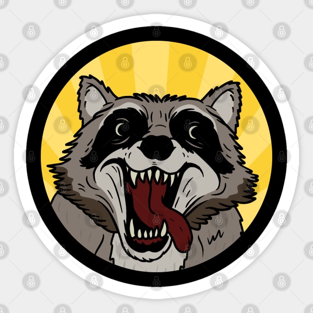 Raccoon Sticker by valentinahramov